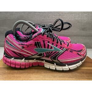 Womens 9.5 Brooks Adrenaline GTS 14 Running Shoes Pink Black